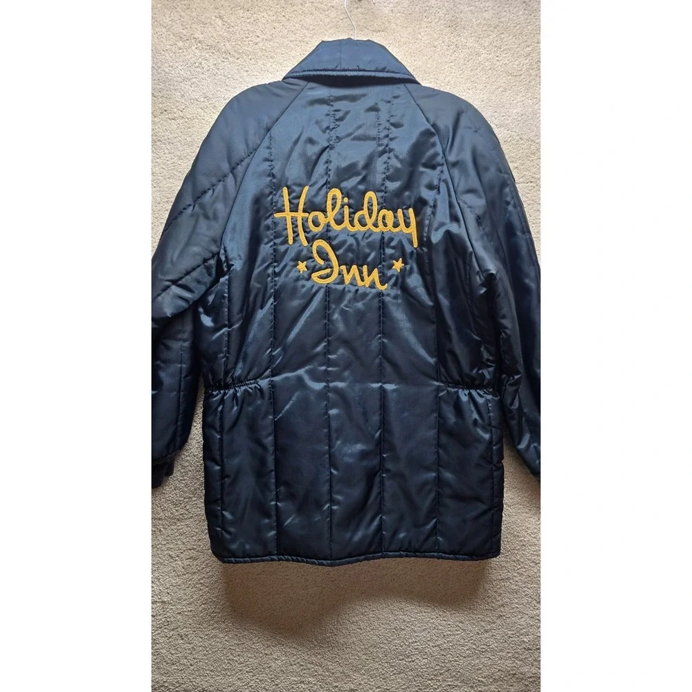 Vintage 70s 80s Holiday Inn Coat Walls Blizzard‎ Pruf Adult L USA Made Dark Blue